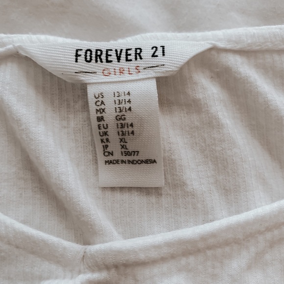 White forever 21 girls short sleeve - Picture 2 of 2